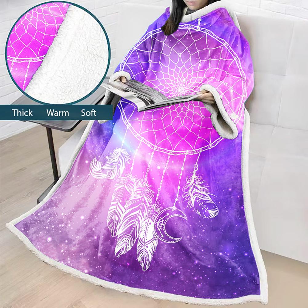 Digital Printed Blanket Dream Catcher - Blanket Robe With Sleeves - Image 44