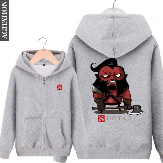 DOTA 2 Hero Axe Hoodies - Zip Up Black Hoodie - Image 3