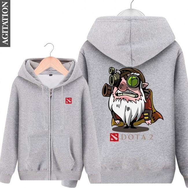DOTA 2 Hero Sniper Hoodies - Zip Up Black Hoodie - Image 3