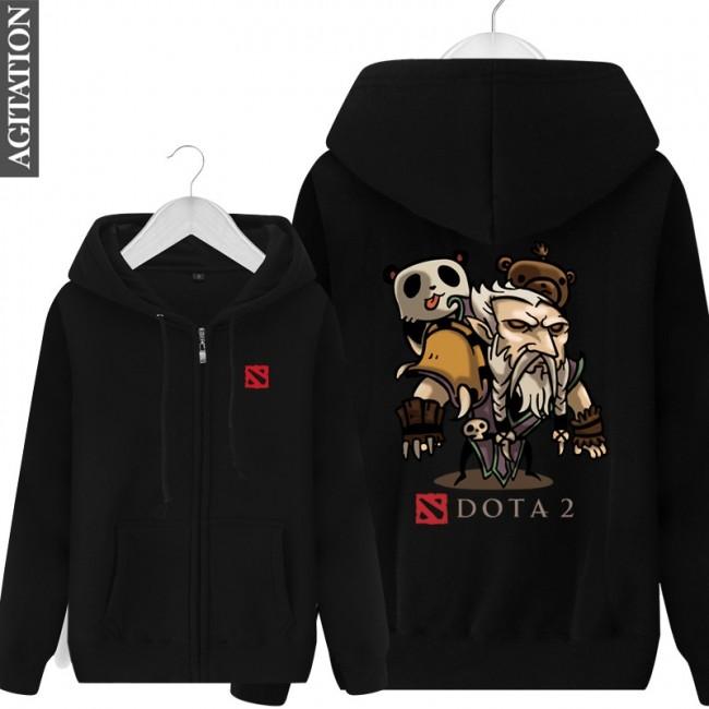 DOTA 2 Lone Druid Hoodies - Zip Up Blue Hoodie - Image 3