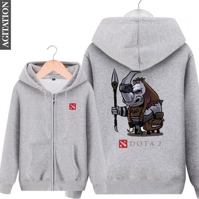 DOTA 2 Magnus Hoodies - Zip Up Black Hoodie - Image 3