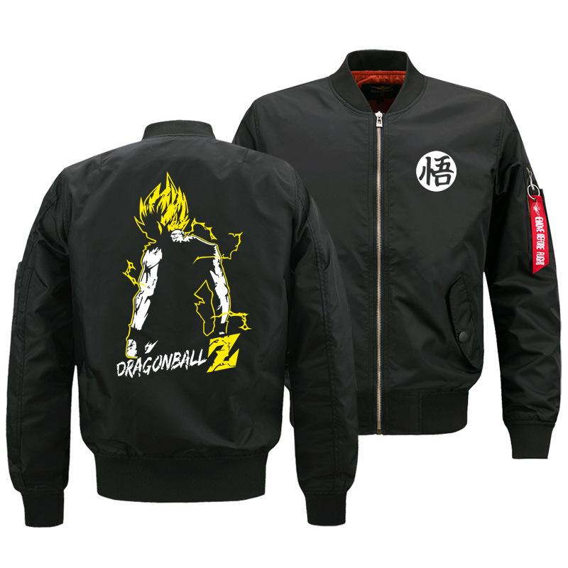 Dragon Ball Jackets - Solid Color Dragon Ball Series Cartoon Super Saiyan Icon Flight Suit Fleece Jacket - Image 3