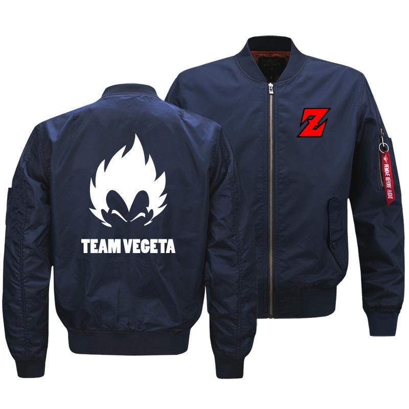 Dragon Ball Jackets - Solid Color Dragon Ball Series Super Saiyan Team Veceta Flight Suit Fleece Jacket - Image 3