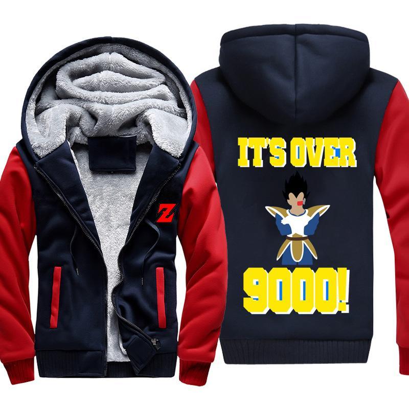 Dragon Ball Z Jackets - Vegeta It's Over 9000 Fleece Jacket - Image 3