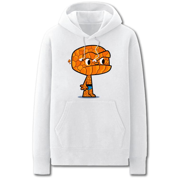 Fantastic Four Hoodies - Solid Color Stone Man Cartoon Style Fleece Hoodie - Image 4