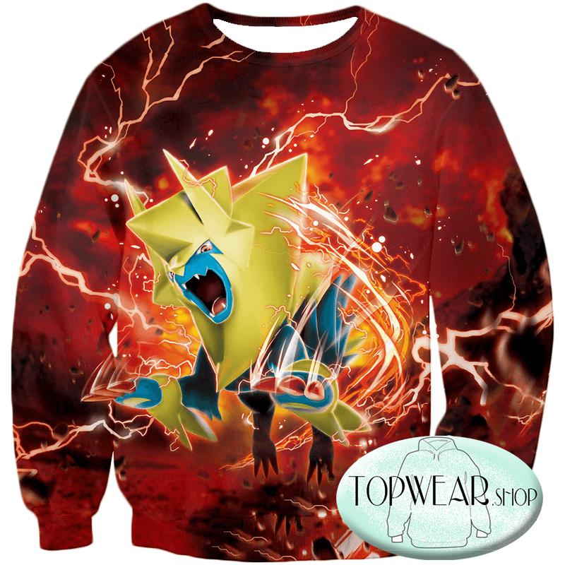 Pokemon Hoodies - Electric Type Pokemon Mega Manectric Hoodie - Image 3