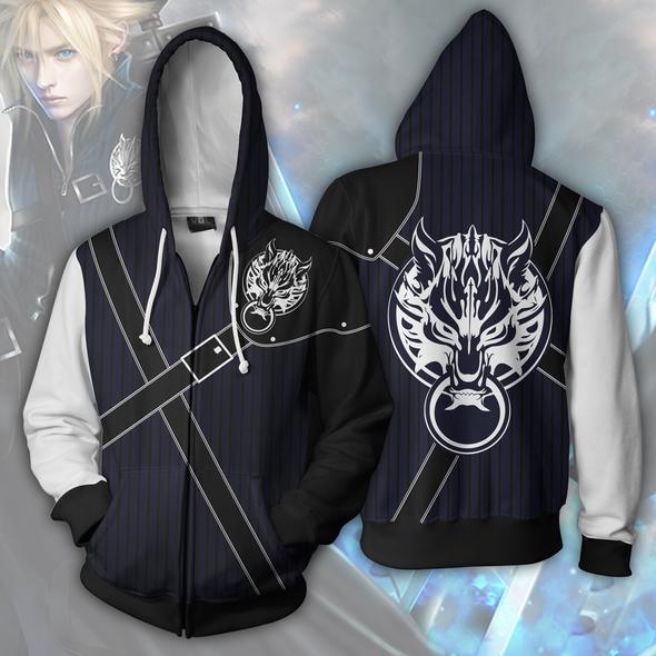 Final Fantasy Hoodies - Zip Up Cloud Strife Hoodie - Image 3