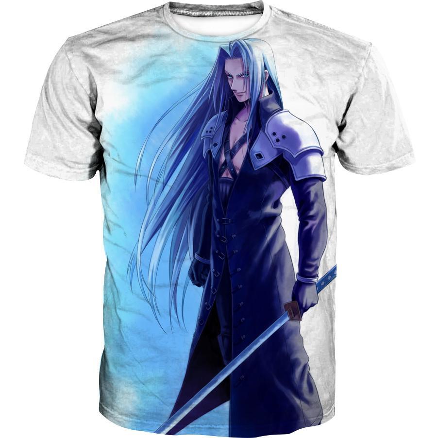 Final Fantasy Sephiroth Hoodies - Pullover Blue Hoodie - Image 4