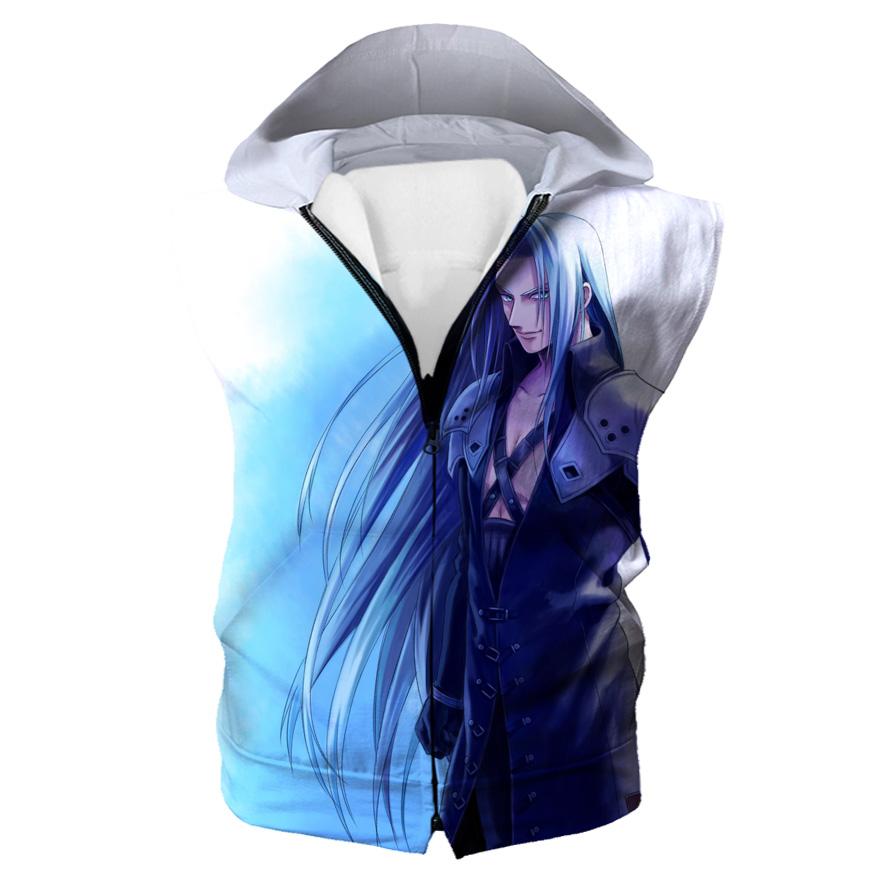 Final Fantasy Sephiroth Hoodies - Pullover Blue Hoodie - Image 5