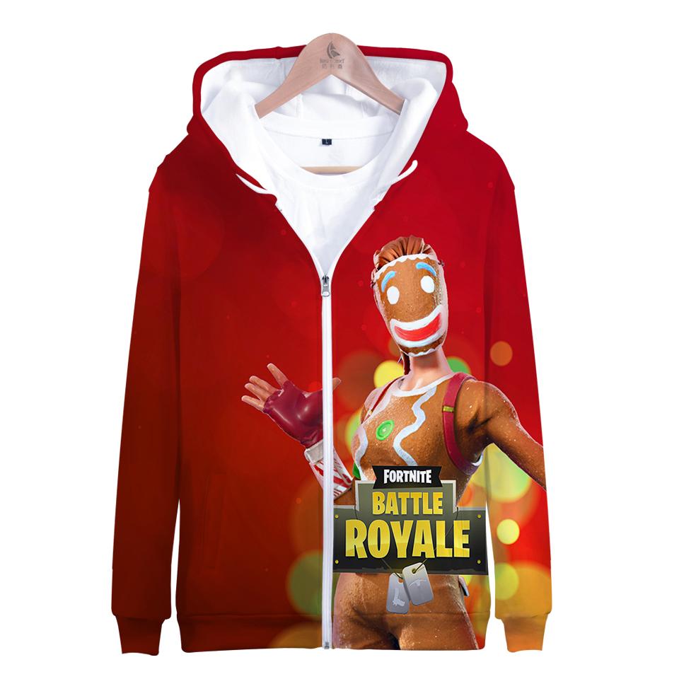 Fortnite Hoodies - Fortnite Game Christmas Series Super Cute Red 3D Hoodie - Image 5