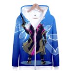 Fortnite Hoodies - Fortnite Top Level Sky Fox 3D Zip Up Hoodie