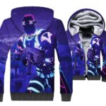 Fortnite Jackets - Solid Color Fortnite Series Brite Gunner Super Cool 3D Fleece Jacket