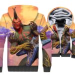 Fortnite Jackets - Solid Color Fortnite Series Demon Warrior Super Cool 3D Fleece Jacket