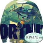 Fortnite Sweatshirts - Glide Down Gameplay 3D Sweatshirt