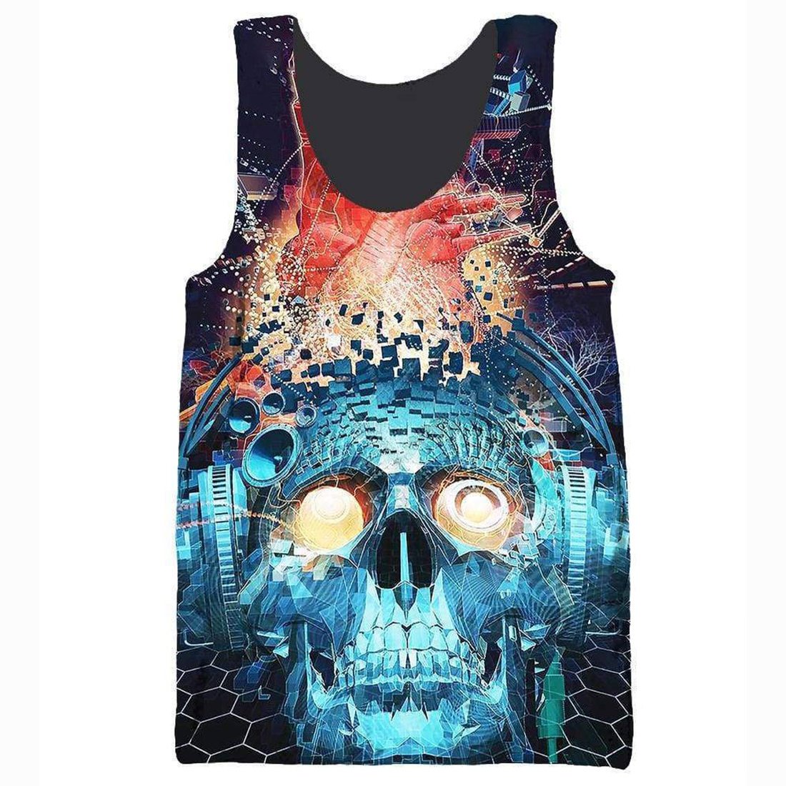 Funny Papa Roach Sweatshirts - The Blue Skull 3D Sweatshirt - Image 5