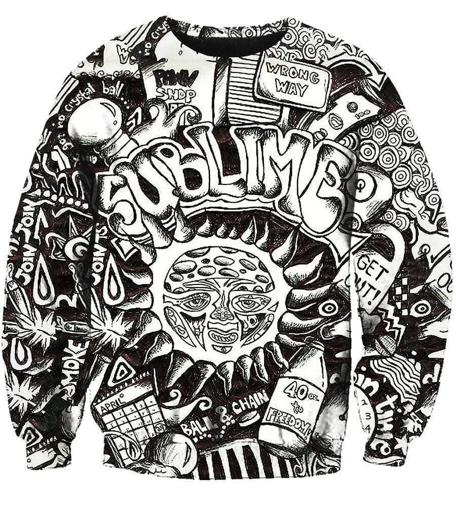 Funny Sublime Hoodies - Black And White The Sun Shines Zip Up Hoodie - Image 3