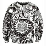 Funny Sublime Sweatshirts - Black And White The Sun Shines Sweatshirt