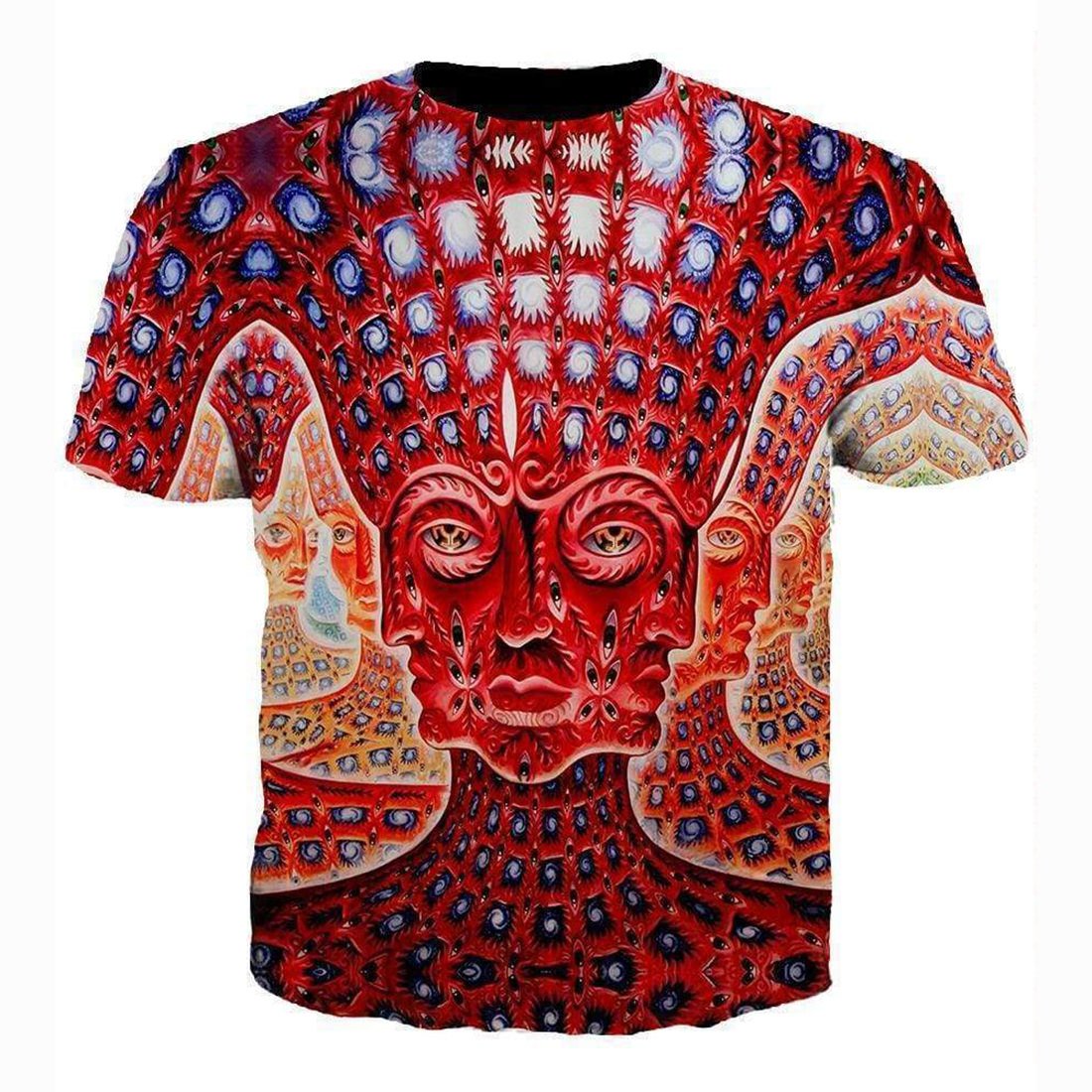 Funny Tool Band Hoodies - Pullover Red Buddha Statue Hoodie - Image 4
