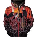 Funny Vikings Eye Hoodies - Pullover Red D Hoodie