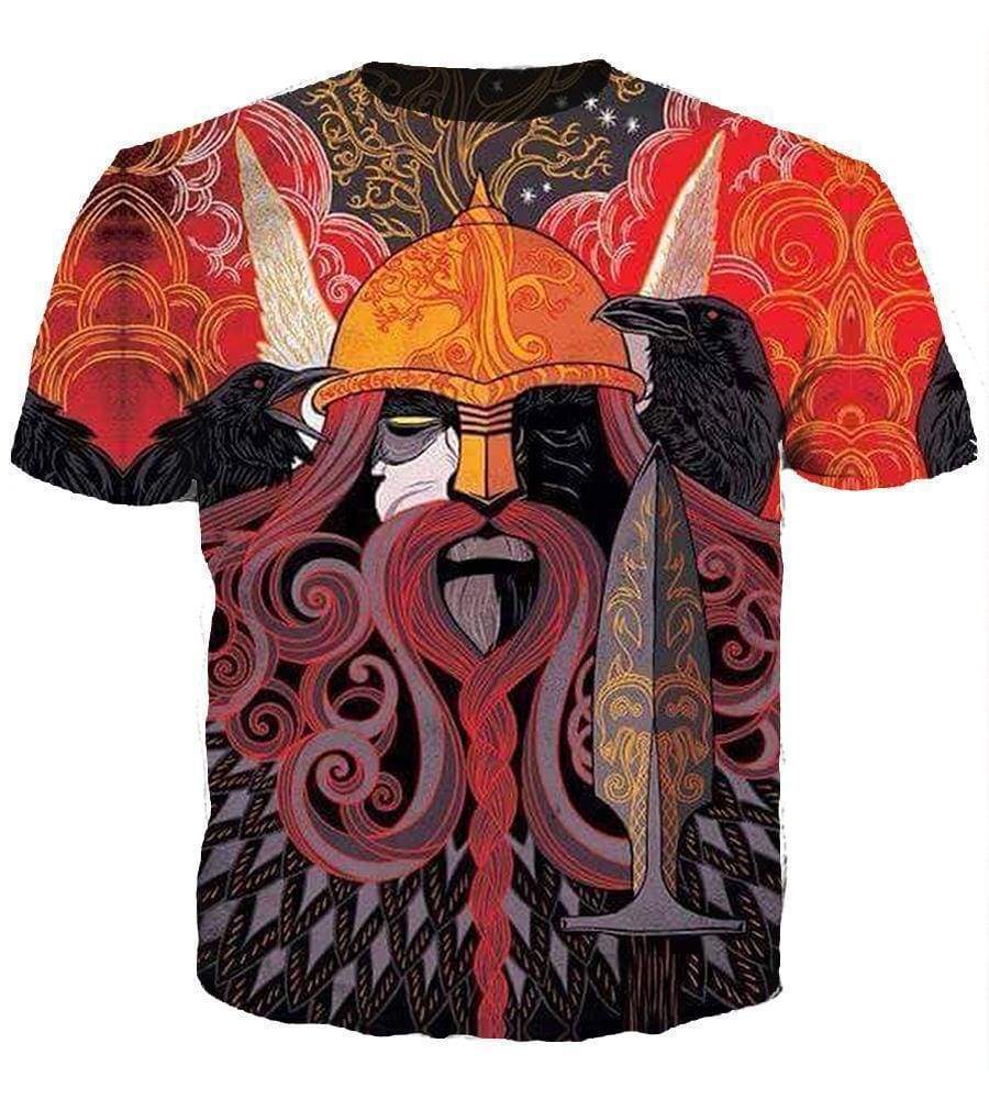 Funny Vikings Eye Hoodies - Pullover Red D Hoodie - Image 6