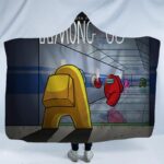Game Among Us 3D Print Fleece Hooded Blanket