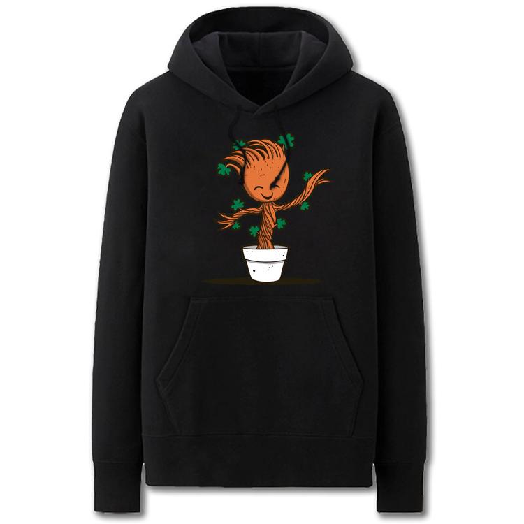 Guardians of the Galaxy Hoodies - Solid Color Groot Cartoon Style Cute Fleece Hoodie - Image 3