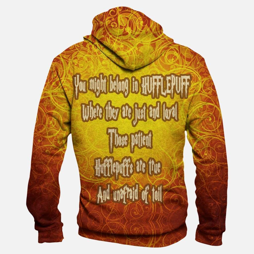 Harry Potter College Logo Hoodies - Pullover Yellow Hufflepuff Hoodie - Image 3
