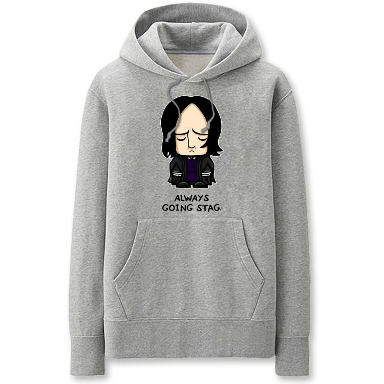 Harry Potter Hoodies - Solid Color Harry Potter Snape Cartoon Style Cute Fleece Hoodie - Image 3