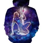 Horoscope Aquarius Hoodies - Pullover Black Hoodie