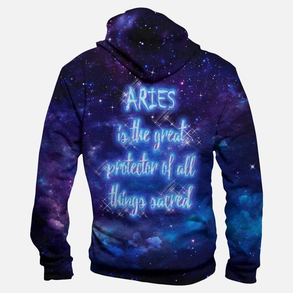 Horoscope Aries Hoodies - Pullover Black Hoodie - Image 4