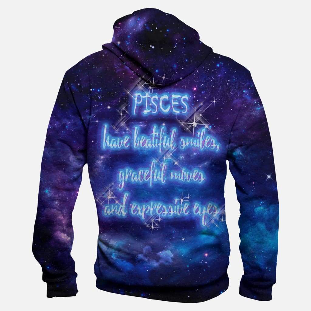 Horoscope Pisces Hoodies - Pullover Black Hoodie - Image 4