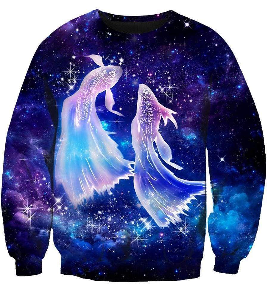 Horoscope Pisces Hoodies - Pullover Black Hoodie - Image 5