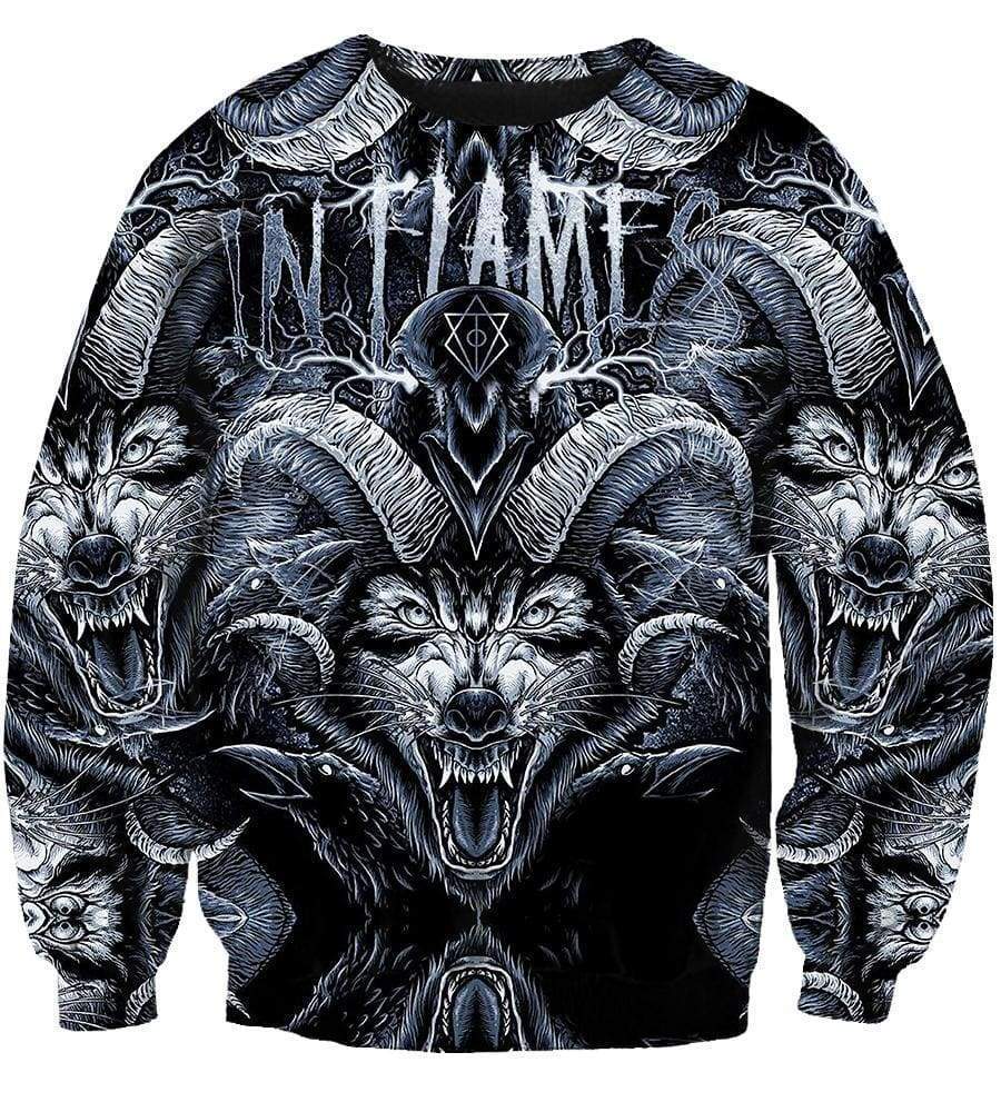 In Flames Hoodies - Pullover Black Hoodie - Image 3