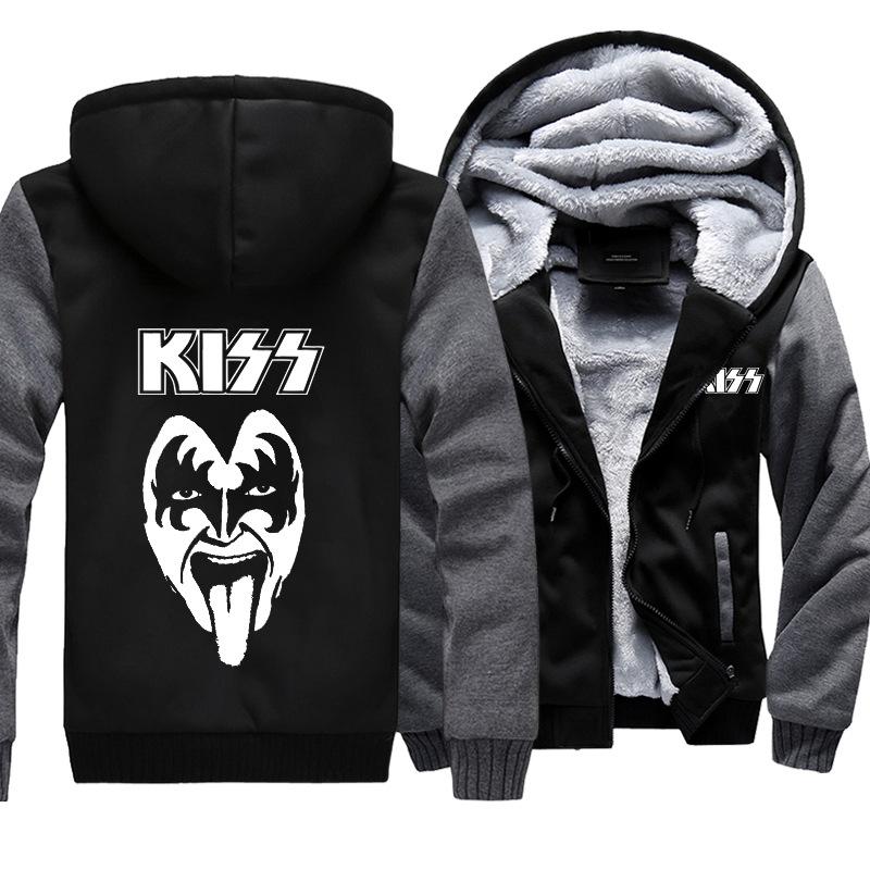 Kiss Jackets - Solid Color Kiss Series Sign Super Cool Fleece Jacket - Image 3