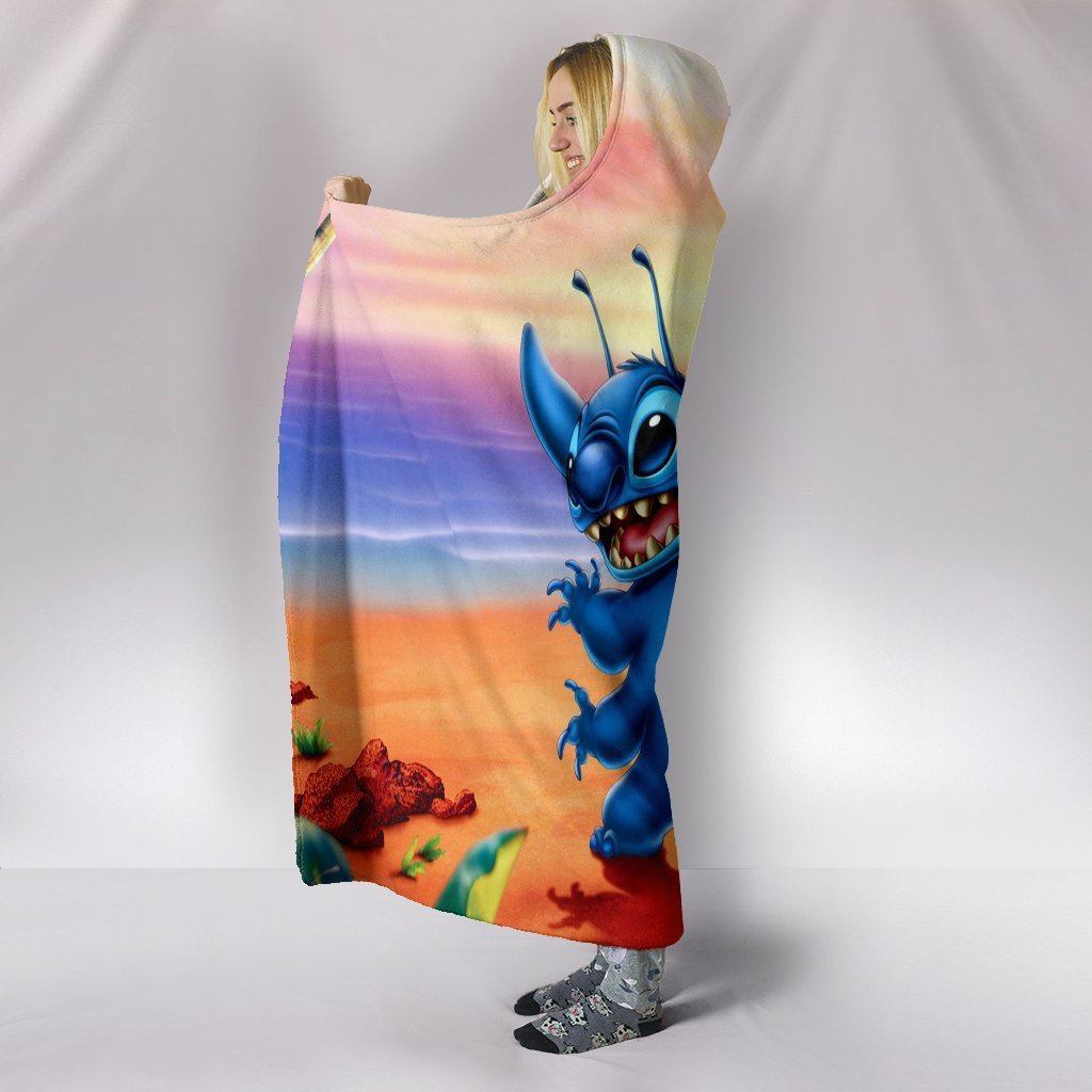 Lilo And Stitch Hooded Blankets - Lilo And Stitch Anime Cute Hooded Blanket - Image 3