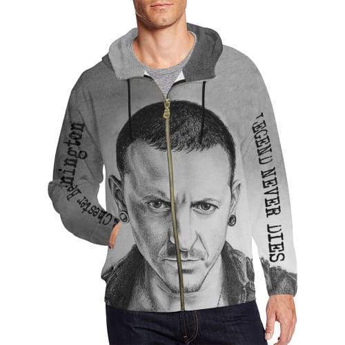 Linkin Park Bennington Sweatshirts - Grey 3D Sweatshirt - Image 5