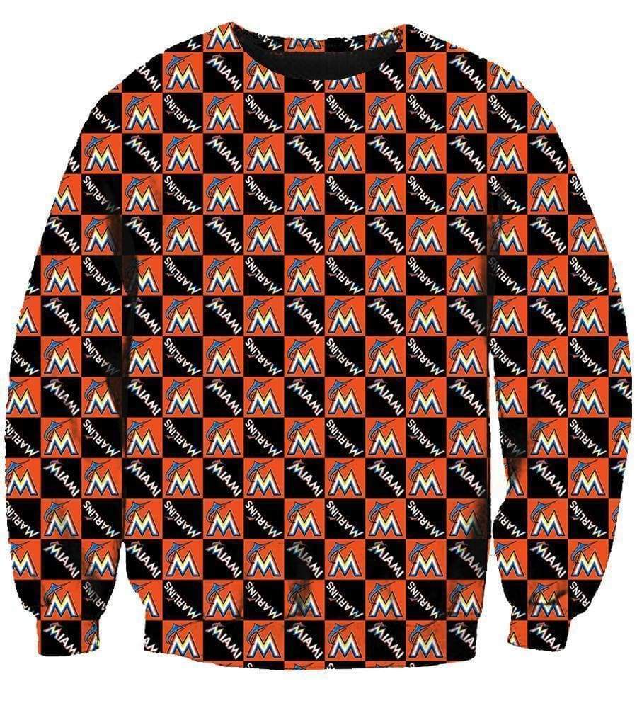 Miami Marlins Hoodies - Pullover Black Hoodie - Image 3