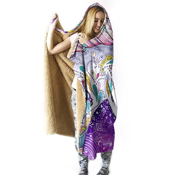Miracle Unicorn Hooded Blanket - Cut White Blanket - Image 4