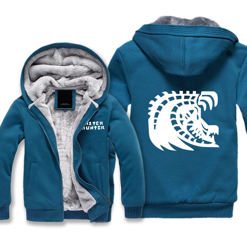 Monster Hunter Jackets - Solid Color Monster Hunter Black Eclipse Dragon Icon Super Cool Fleece Jacket - Image 3