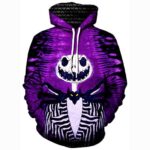 Nightmare Before Christmas Jack Hoodies - Nightmare Before Christmas Hoodies - Purple Jack 3D Ugly Christmas Hoodie