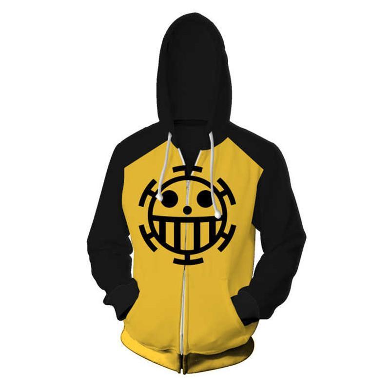One Piece Hoodie - Trafalgar Law Pullover ZIpper Hoodie - Image 3