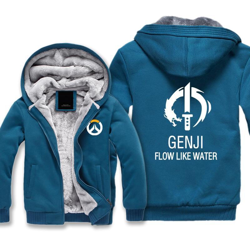Overwatch Genji Jacket - Zip Up Fleece Black Jackets - Image 5