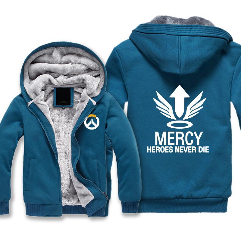 Overwatch Mercy Jackets - Zip Up Black Fleece Jacket - Image 5