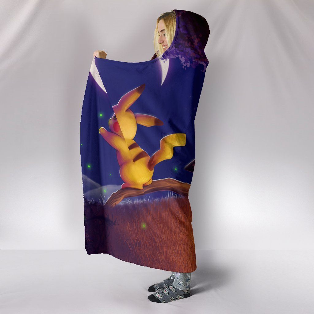 Pikachu Pichu And Raichu Hooded Blanket - Barbecue Blanket - Image 3