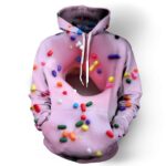 Pink Donut Hole 3D Printed Hoodie