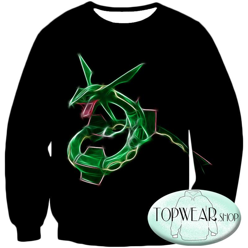 Pokemon Hoodies - Legendary Flying Dragon Rayquaza Hoodie - Image 3