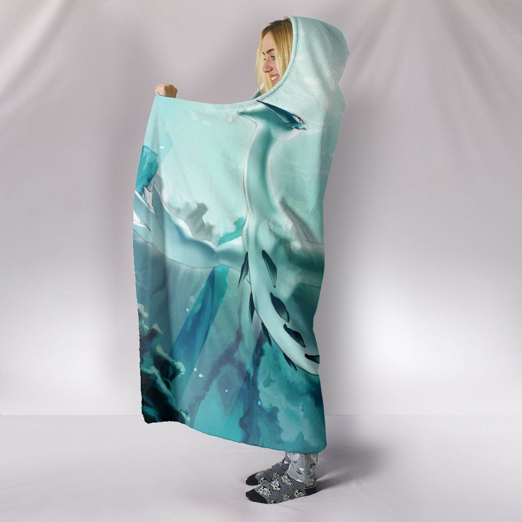 Pokemon Lugia Hooded Blanket - Dragon Blue Blanket - Image 3