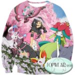 Pokemon Sweatshirts - Cute Girl with Pokemons Sweatshirt