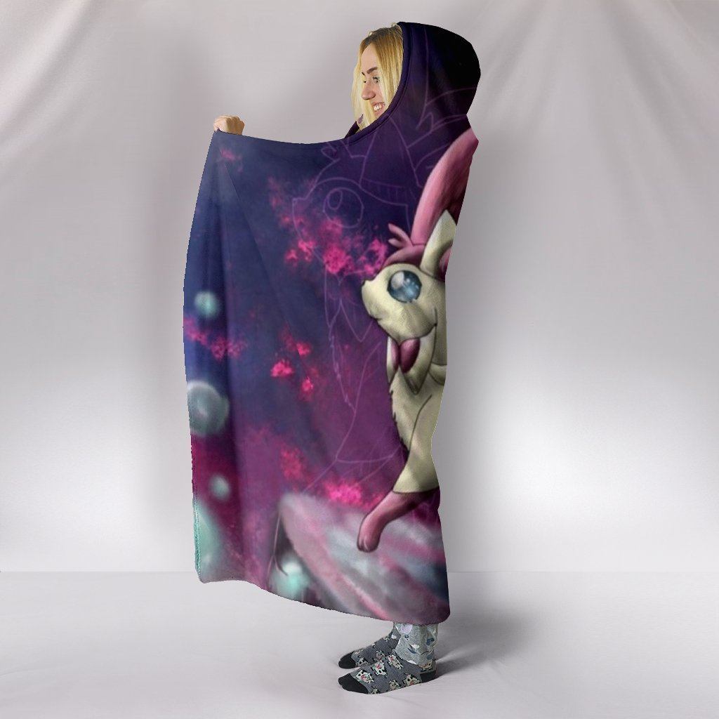 Pokemon Sylveon Hooded Blanket - Magical Beast Black Blanket - Image 3