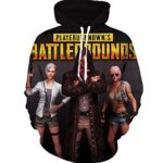 PUBG Hoodies - 3D Print Game Playerunknown's Battlegrounds Black Pullover with Pockets
